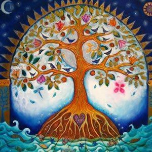 Albero della vita colorato &mdash; simbolo delle connessioni familiari nelle Costellazioni