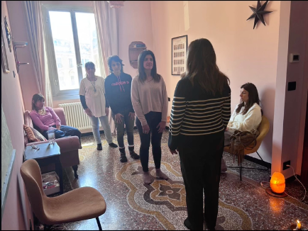 Una rappresentazione spaziale durante una sessione di Costellazioni Familiari di gruppo